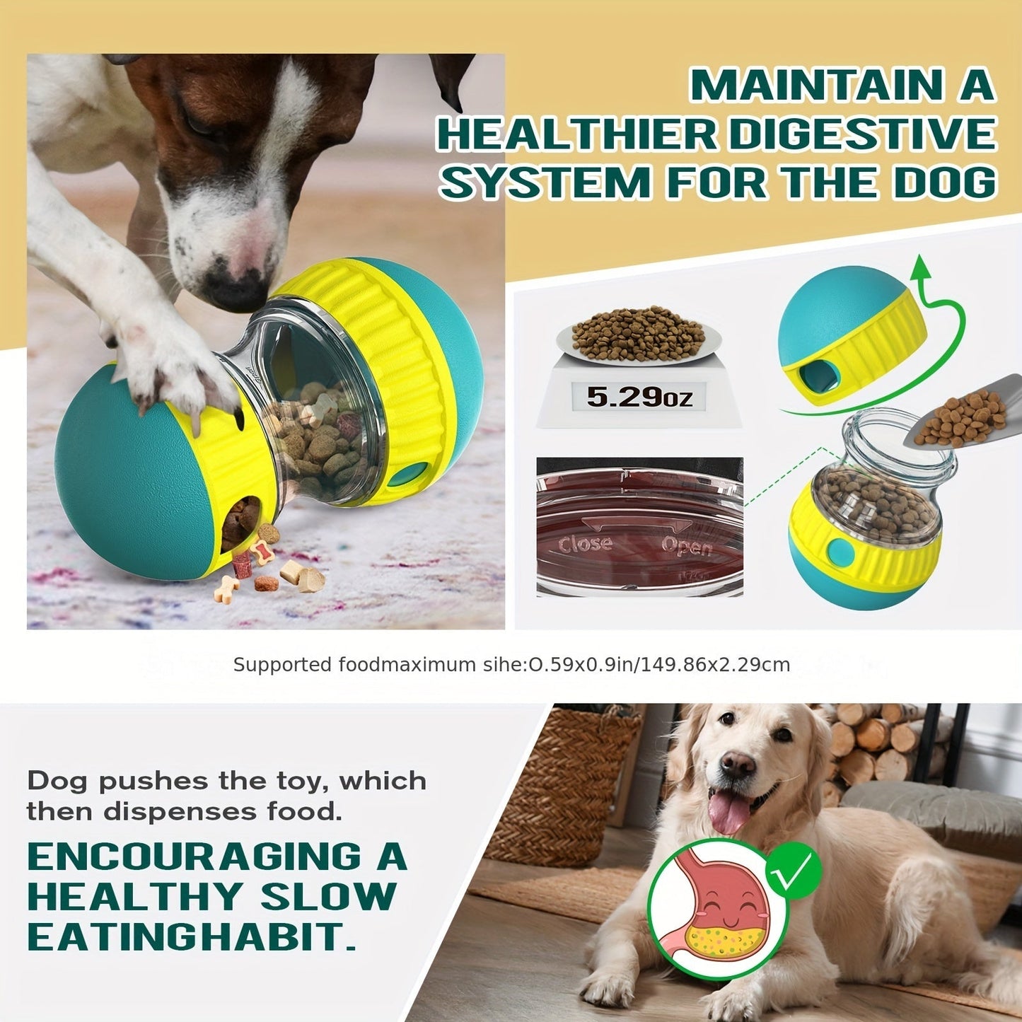 Durable Interactive Dog Treat Dispenser Toy