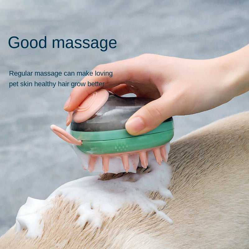 BathEase™ 2‑in‑1 Pet Grooming Brush – Shampoo/Soap Dispenser & Massage Cleaner for Pets