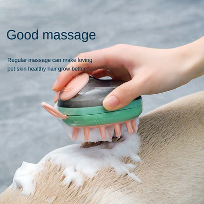 BathEase™ 2‑in‑1 Pet Grooming Brush – Shampoo/Soap Dispenser & Massage Cleaner for Pets