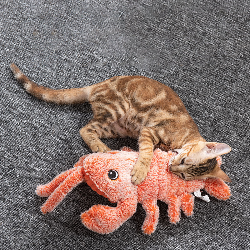 FlipShrimp™ Electric Jumping Cat Toy – USB Rechargeable Interactive Lobster Plush Toy