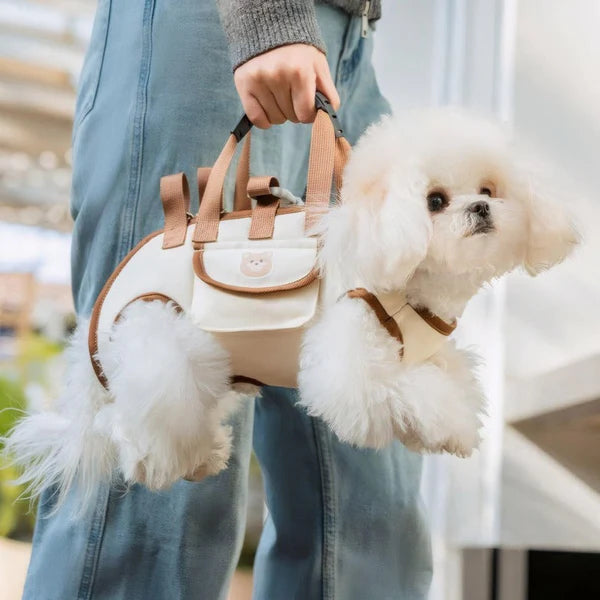 TravelTail™ Pet Carrier Bag – Outdoor Shoulder Sling with Safety Harness Clip for Dogs & Cats