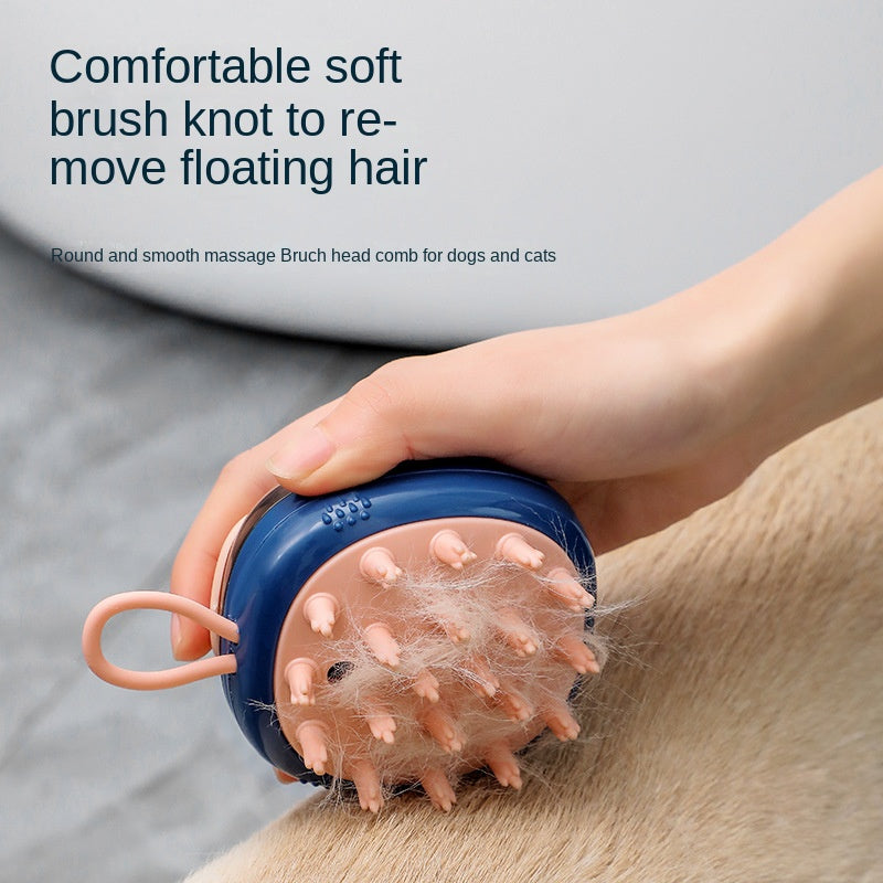 BathEase™ 2‑in‑1 Pet Grooming Brush – Shampoo/Soap Dispenser & Massage Cleaner for Pets