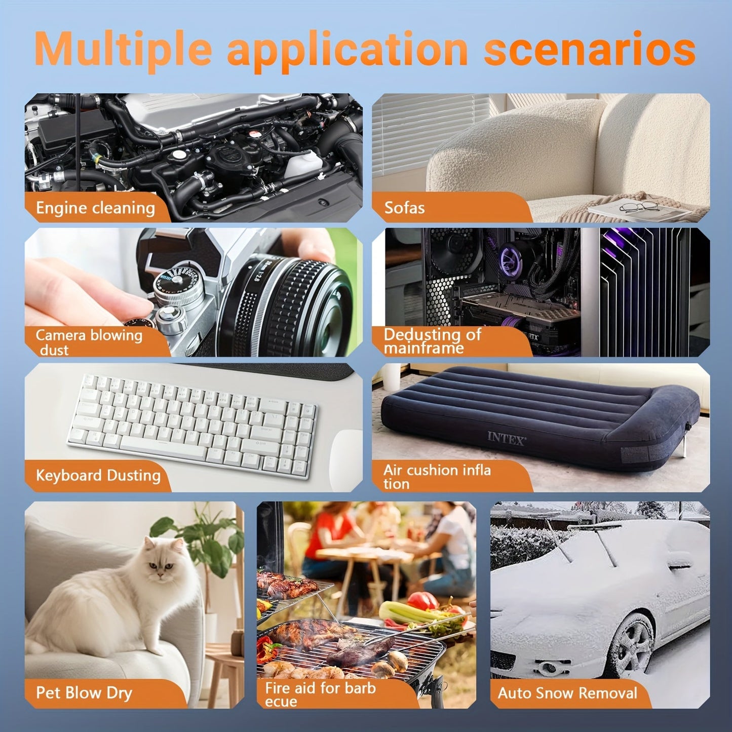 400000 Cordless Electric Compressed Air Duster | Mini Turbine Fan