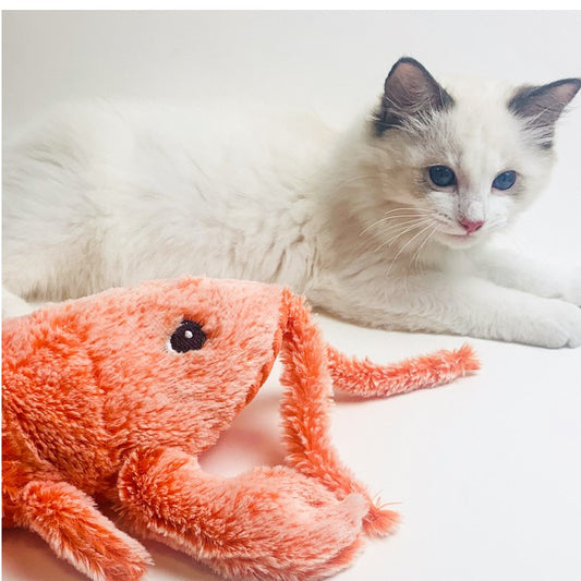 FlipShrimp™ Electric Jumping Cat Toy – USB Rechargeable Interactive Lobster Plush Toy