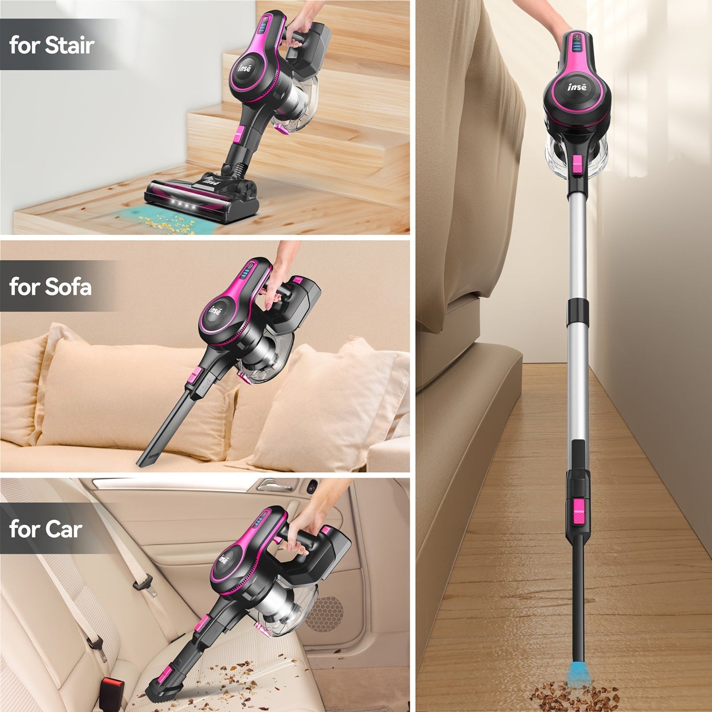 INSE N5 Vacuum Cleaners For Home Cordless