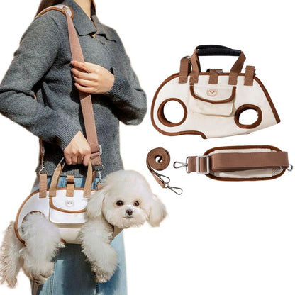 TravelTail™ Pet Carrier Bag – Outdoor Shoulder Sling with Safety Harness Clip for Dogs & Cats