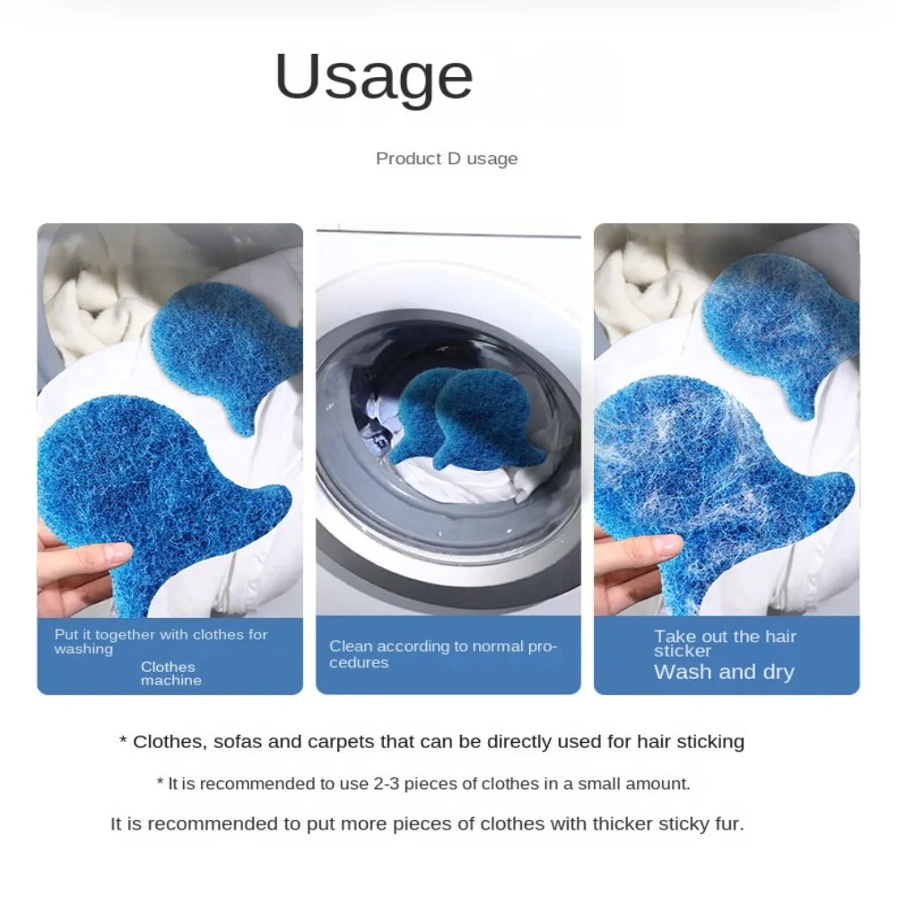 FurClean™ Laundry Pet Hair Remover – Reusable Fish-Shape Hair Catcher (6 Pack)