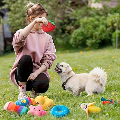 15pcs Cuddle Paws Cartoon Plush Dog Toy Set - Soft Interactive Toys