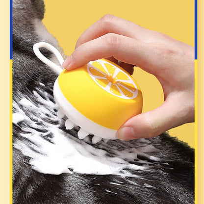 FurSpa™ Silicone Pet Bath Brush – 2-in-1 Shampoo Dispenser & Massage Grooming Too