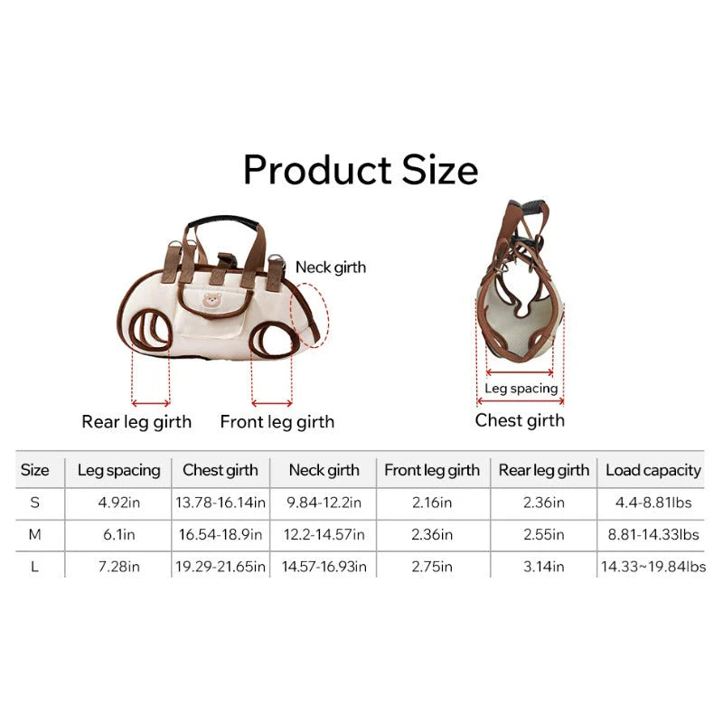 TravelTail™ Pet Carrier Bag – Outdoor Shoulder Sling with Safety Harness Clip for Dogs & Cats