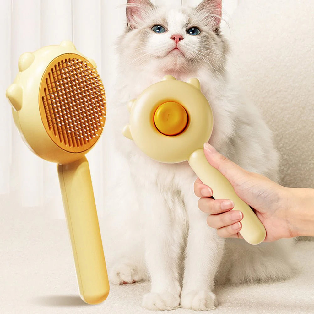 FurEase™ 2‑in‑1 Pet Grooming Comb – Self‑Cleaning Hair Removal & Massage Brush