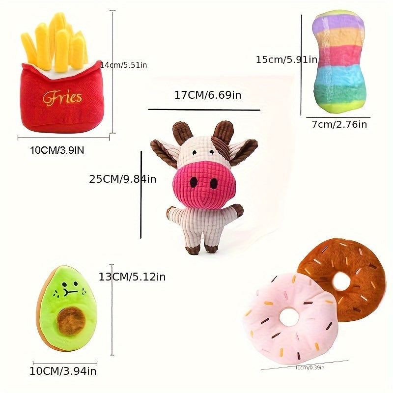 15pcs Cuddle Paws Cartoon Plush Dog Toy Set - Soft Interactive Toys