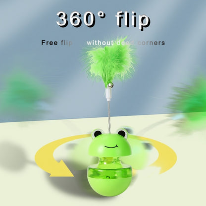 TumbleTreat™ Cat Toy – Frog Treat-Dispensing Puzzle Ball